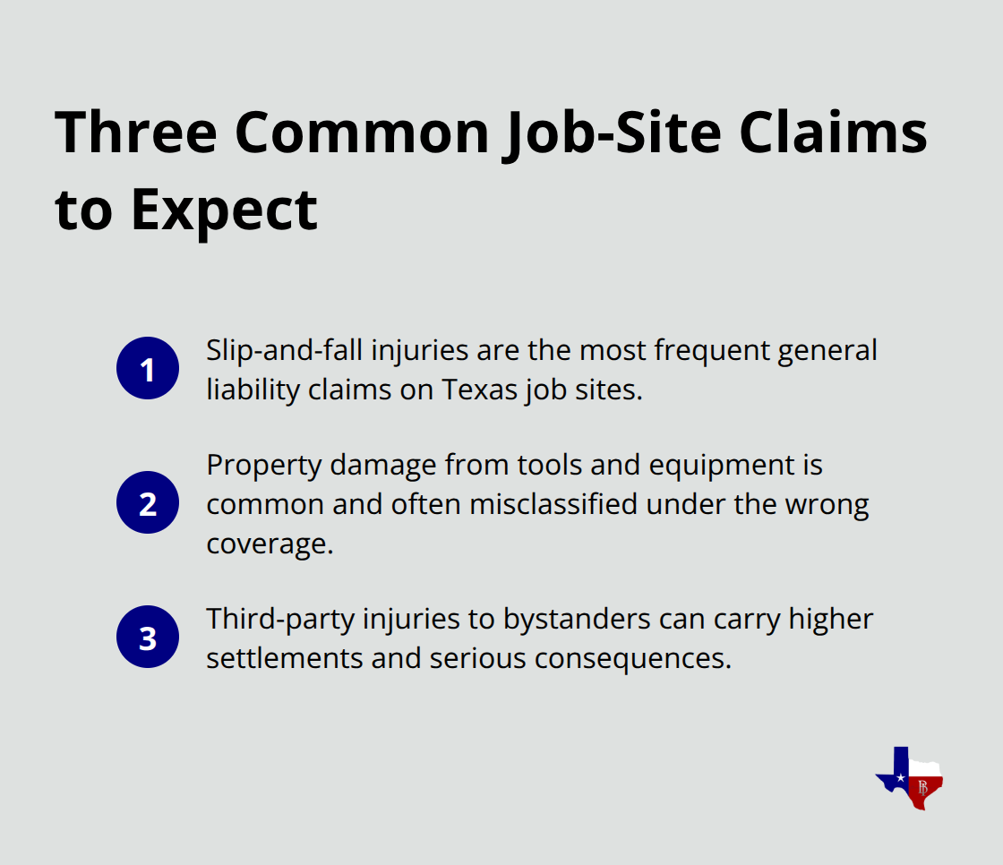 Quick list of frequent contractor liability claims in Texas